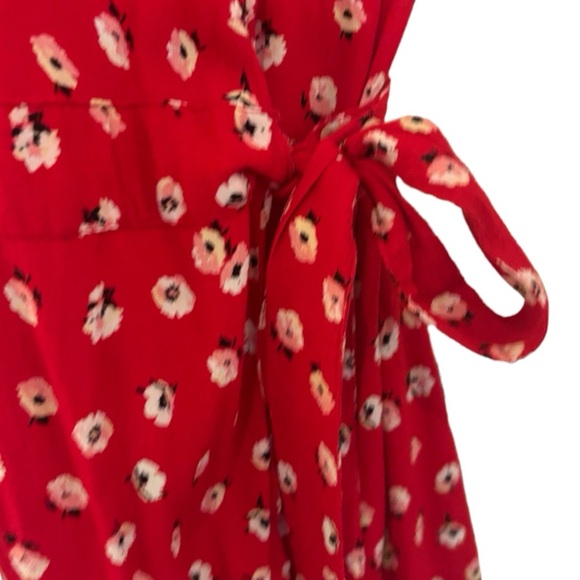 Ghanda Red Floral Wrap Dress - S - Picture 11 of 12